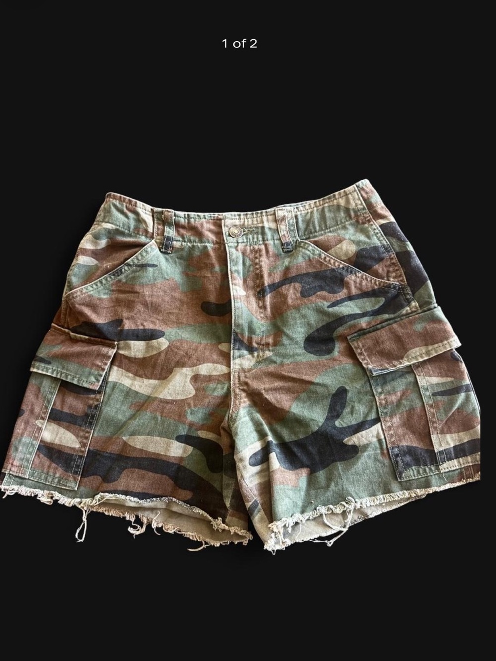 Forever 21 Camo Cargo Shorts - Green & Brown